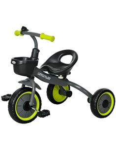 AIYAPLAY Kids Trike, Tricycle, with Adjustable Seat, Basket, Bell, for Ages 2-5 Years - Black 370-267V00BK