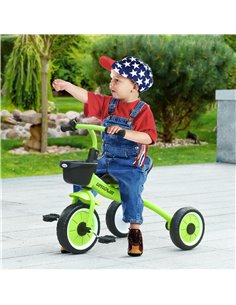 AIYAPLAY Kids Trike, Tricycle, with Adjustable Seat, Basket, Bell, for Ages 2-5 Years - Green 370-267V00GN 2