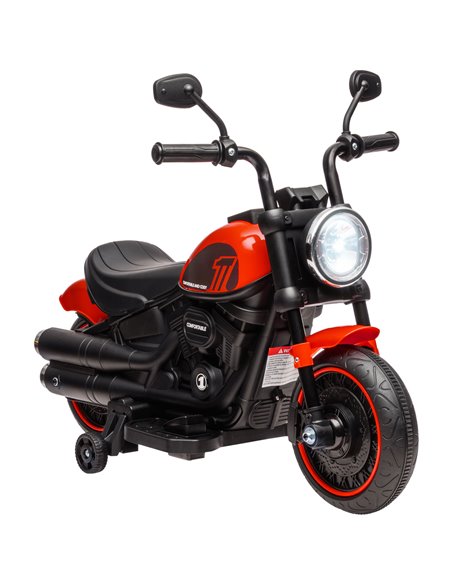 HOMCOM 6v Electric Motorbike with Training Wheels, One-Button Start - Red 370-283V70RD - pic 33429 | FastDaddyshop