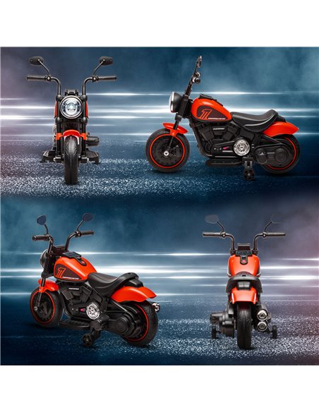 HOMCOM 6v Electric Motorbike with Training Wheels, One-Button Start - Red 370-283V70RD - pic 33436 | FastDaddyshop