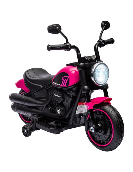 HOMCOM 6v Electric Motorbike with Training Wheels, One-Button Start - Pink 370-283V70PK - pic 33438 | FastDaddyshop