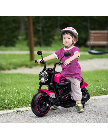 HOMCOM 6v Electric Motorbike with Training Wheels, One-Button Start - Pink 370-283V70PK - pic 33439 | FastDaddyshop