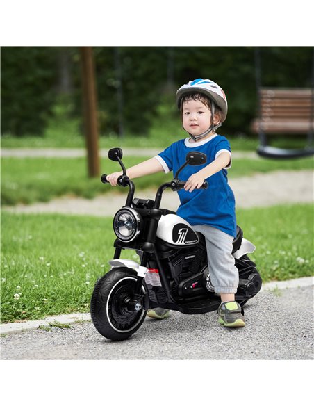 HOMCOM 6v Electric Motorbike with Training Wheels, One-Button Start - White 370-283V70WT - pic 33448 | FastDaddyshop