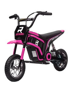 HOMCOM 24V Electric Motorbike, Dirt Bike, 16 Km/h Max. Speed, Pink 370-304V70PK