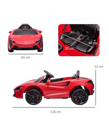 HOMCOM Mclaren Licensed Kids Electric Ride on Car with Butterfly Doors, 12V Powered Electric Car with Remote Control, Horn