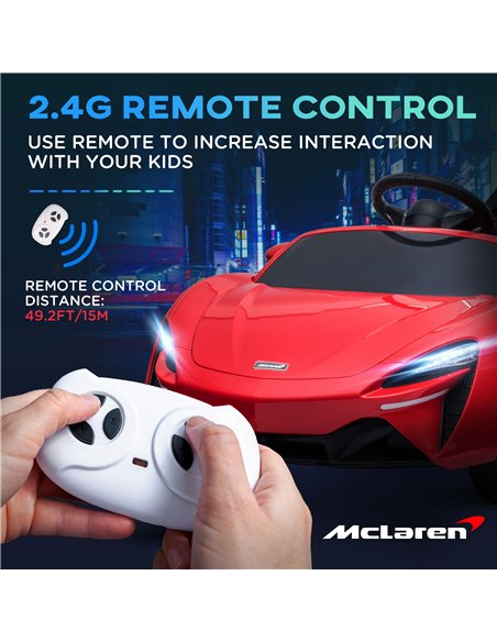 HOMCOM Mclaren Licensed Kids Electric Ride on Car with Butterfly Doors, 12V Powered Electric Car with Remote Control, Horn, Head - pic 33496 | FastDaddyshop