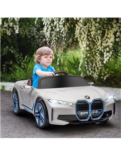 HOMCOM BMW i4 Licensed 12V Kids Electric Car with Remote Control, White 370-294V70WT 2