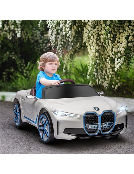 HOMCOM BMW i4 Licensed 12V Kids Electric Car with Remote Control, White 370-294V70WT - pic 33511 | FastDaddyshop
