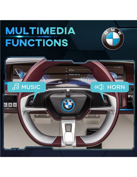 HOMCOM BMW i4 Licensed 12V Kids Electric Ride on Car w/ Remote Control, Powered Electric Car w/ Portable Battery, Music, for Kid - pic 33515 | FastDaddyshop