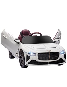HOMCOM Bentley Bacalar Licensed 12V Kids Electric Car with Remote Control, White 370-293V70WT