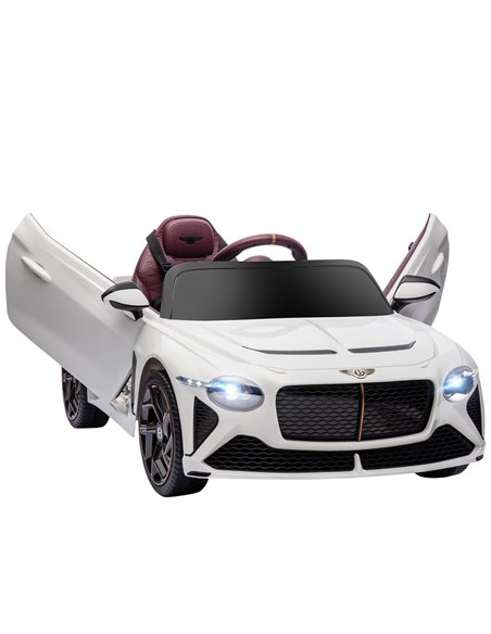 HOMCOM Bentley Bacalar Licensed 12V Kids Electric Car with Remote Control, White 370-293V70WT - pic 33528 | FastDaddyshop