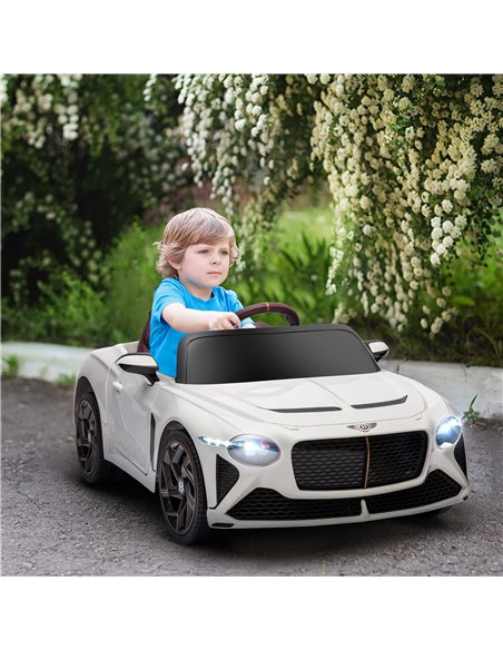 HOMCOM Bentley Bacalar Licensed 12V Kids Electric Car with Remote Control, White 370-293V70WT - pic 33529 | FastDaddyshop