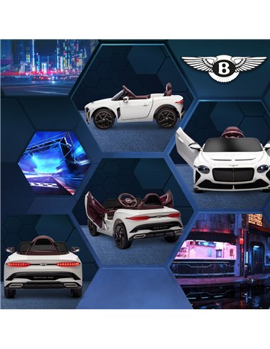 HOMCOM Bentley Bacalar Licensed 12V Kids Electric Ride on Car w/ Remote Control, Powered Electric Car w/ Portable Battery, for K