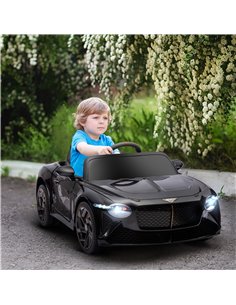 HOMCOM Bentley Bacalar Licensed 12V Kids Electric Car with Remote Control, Black 370-293V70BK 2