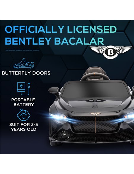 HOMCOM Bentley Bacalar Licensed 12V Kids Electric Ride on Car w/ Remote Control, Powered Electric Car with Portable Battery, Mus - pic 33540 | FastDaddyshop