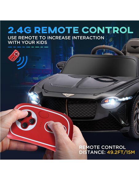 HOMCOM Bentley Bacalar Licensed 12V Kids Electric Ride on Car w/ Remote Control, Powered Electric Car with Portable Battery, Mus - pic 33541 | FastDaddyshop