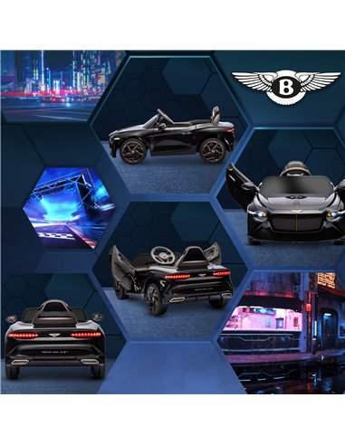 HOMCOM Bentley Bacalar Licensed 12V Kids Electric Ride on Car w/ Remote Control, Powered Electric Car with Portable Battery, Mus