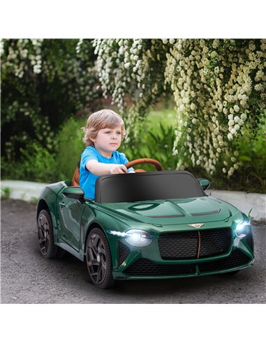 HOMCOM Bentley Bacalar Licensed 12V Kids Electric Car with Remote Control, Green 370-293V70GN