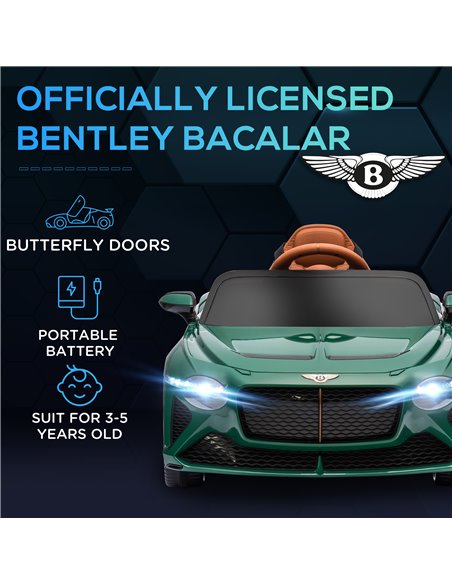 HOMCOM Bentley Bacalar Licensed 12V Kids Electric Ride on Car w/ Remote Control, Powered Electric Car w/ Portable Battery, for K - pic 33549 | FastDaddyshop