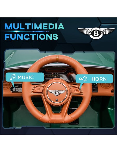 HOMCOM Bentley Bacalar Licensed 12V Kids Electric Ride on Car w/ Remote Control, Powered Electric Car w/ Portable Battery, for K - pic 33551 | FastDaddyshop