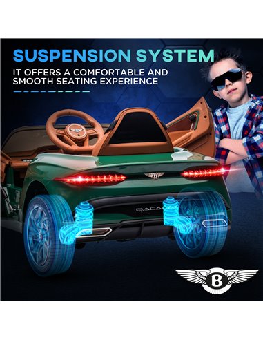HOMCOM Bentley Bacalar Licensed 12V Kids Electric Ride on Car w/ Remote Control, Powered Electric Car w/ Portable Battery, for K
