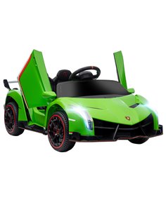 HOMCOM Lamborghini Veneno Licensed 12V Kids Electric Car, Green 370-279V70GN