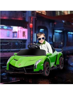 HOMCOM Lamborghini Veneno Licensed 12V Kids Electric Car, Green 370-279V70GN 2