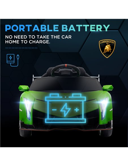 HOMCOM Lamborghini Veneno Licensed 12V Kids Electric Ride on Car w/ Butterfly Doors, Portable Battery, Powered Electric Car w/ B - pic 33578 | FastDaddyshop
