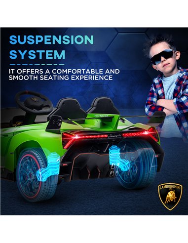 HOMCOM Lamborghini Veneno Licensed 12V Kids Electric Ride on Car w/ Butterfly Doors, Portable Battery, Powered Electric Car w/ B