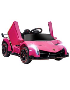 HOMCOM Lamborghini Veneno Licensed 12V Kids Electric Ride on Car, Pink 370-279V70PK
