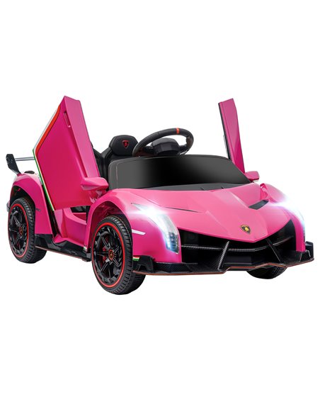 HOMCOM Lamborghini Veneno Licensed 12V Kids Electric Ride on Car, Pink 370-279V70PK - pic 33600 | FastDaddyshop