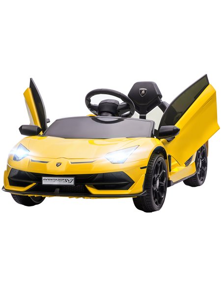 HOMCOM Lamborghini Licensed 12V Kids Electric Car with Remote, Yellow 370-306V70YL - pic 33609 | FastDaddyshop