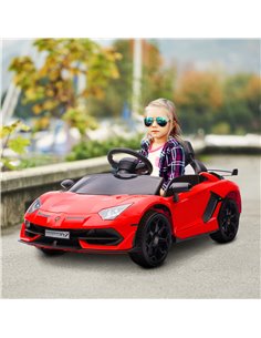 HOMCOM Lamborghini Licensed 12V Kids Electric Car with Remote, Red 370-306V70RD 2