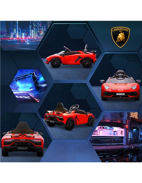 HOMCOM Lamborghini Licensed 12V Kids Electric Car w/ Butterfly Doors, Easy Transport Remote, Music, Horn, Suspension - Red 370-3 - pic 33626 | FastDaddyshop