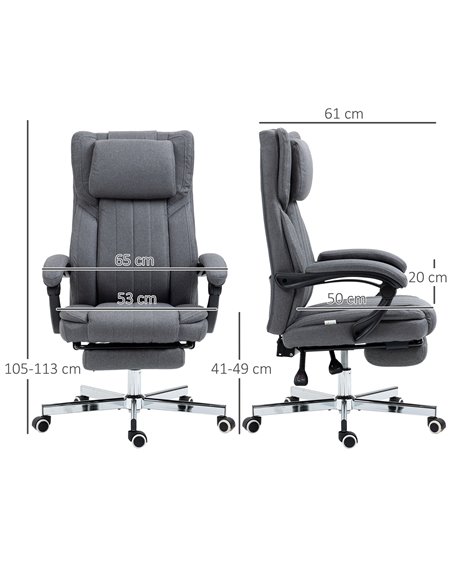 HOMCOM High Back Executive Office Computer Desk Chair, Dark Grey 921-627V70CG - pic 33647 | FastDaddyshop