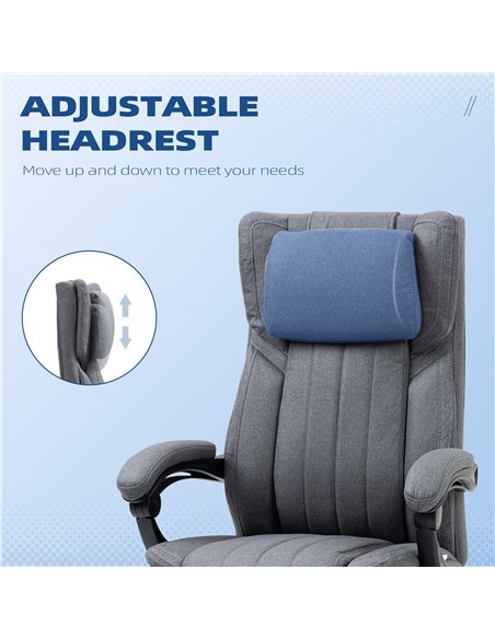 HOMCOM High Back Computer Desk Chair, Executive Office Chair with Adjustable Headrest, Footrest, Reclining Back, Dark Grey 921-6 - pic 33650 | FastDaddyshop