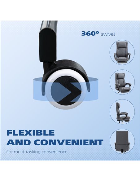 HOMCOM High Back Computer Desk Chair, Executive Office Chair with Adjustable Headrest, Footrest, Reclining Back, Dark Grey 921-6 - pic 33651 | FastDaddyshop