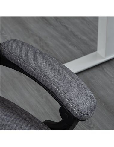 HOMCOM High Back Computer Desk Chair, Executive Office Chair with Adjustable Headrest, Footrest, Reclining Back, Dark Grey 921-6