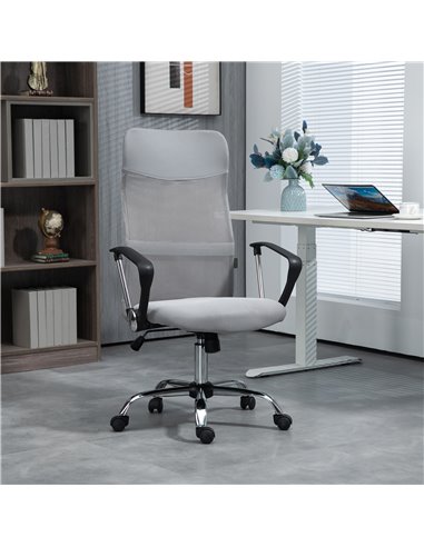 Vinsetto Ergonomic Office Chair Mesh Chair with Adjustable Height Tilt Function Light Grey 921-394V70LG