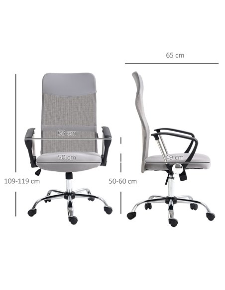 Vinsetto Ergonomic Office Chair Mesh Chair with Adjustable Height Tilt Function Light Grey 921-394V70LG - pic 33683 | FastDaddyshop