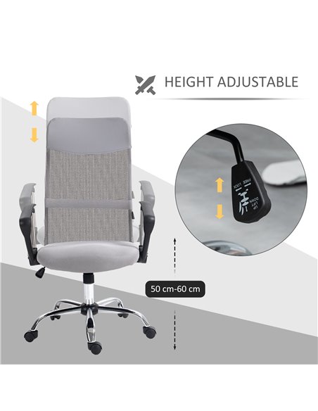 Vinsetto Ergonomic Office Chair Mesh Chair with Adjustable Height Tilt Function Light Grey 921-394V70LG - pic 33684 | FastDaddyshop