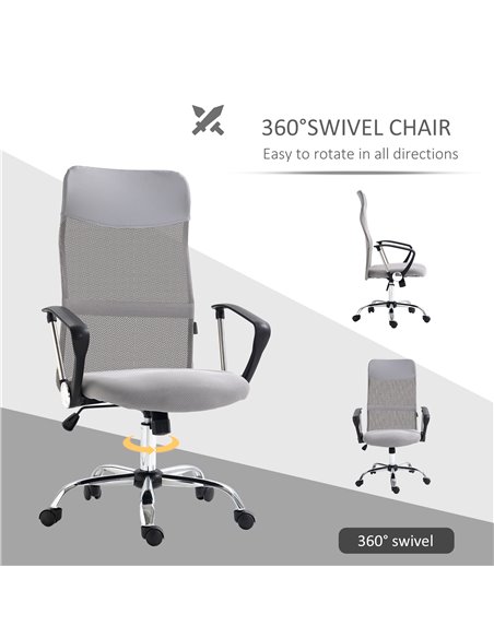 Vinsetto Ergonomic Office Chair Mesh Chair with Adjustable Height Tilt Function Light Grey 921-394V70LG - pic 33685 | FastDaddyshop