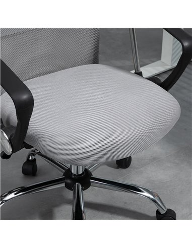 Vinsetto Ergonomic Office Chair Mesh Chair with Adjustable Height Tilt Function Light Grey 921-394V70LG
