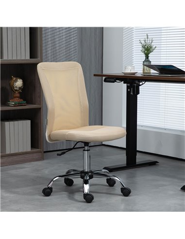 Vinsetto Computer Office Desk Chair with Adjustable Height, Beige 921-226V70BG