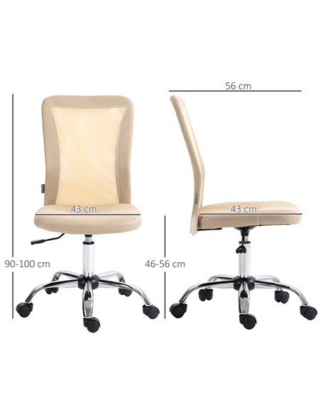 Vinsetto Computer Office Desk Chair with Adjustable Height, Beige 921-226V70BG - pic 33692 | FastDaddyshop