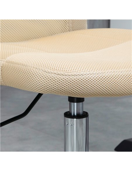 Vinsetto Computer Desk Chair, Mesh Office Chair with Adjustable Height and Swivel Wheels, Armless Study Chair, Beige 921-226V70B - pic 33696 | FastDaddyshop
