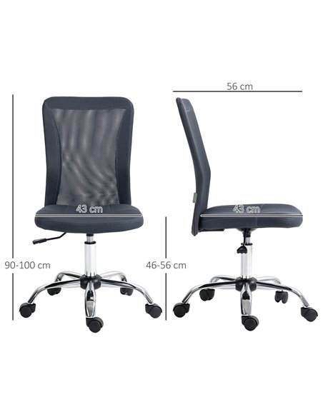 Vinsetto Computer Office Desk Chair with Adjustable Height, Dark Grey 921-226V70CG - pic 33710 | FastDaddyshop