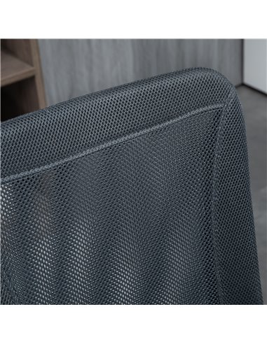 Vinsetto Computer Desk Chair, Mesh Office Chair with Adjustable Height and Swivel Wheels, Armless Study Chair, Dark Grey 921-226