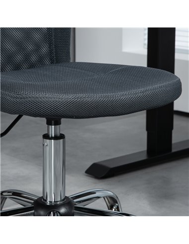 Vinsetto Computer Desk Chair, Mesh Office Chair with Adjustable Height and Swivel Wheels, Armless Study Chair, Dark Grey 921-226