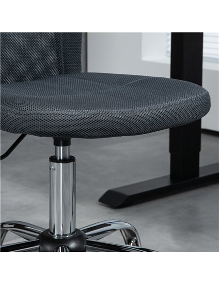 Vinsetto Computer Desk Chair, Mesh Office Chair with Adjustable Height and Swivel Wheels, Armless Study Chair, Dark Grey 921-226 - pic 33716 | FastDaddyshop